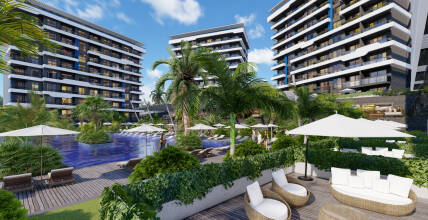 Apartments in a complex with a private beach