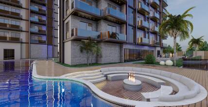 Apartments in a complex with beach transfer in Alanya