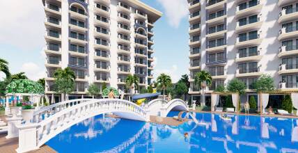 Apartments in a complex in Alanya