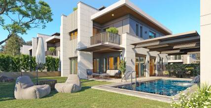 Villas with stylish design in a complex in Antalya